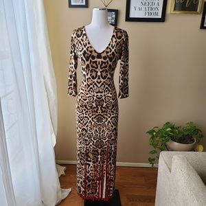 Lepreprint size twelve dress with red lining